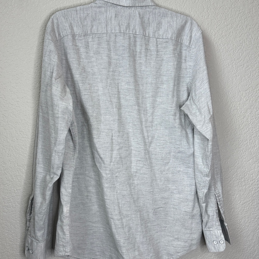 Mens Banana Republic Casual Button-Down Shirt Light Gray size Large - Picture 5 of 7